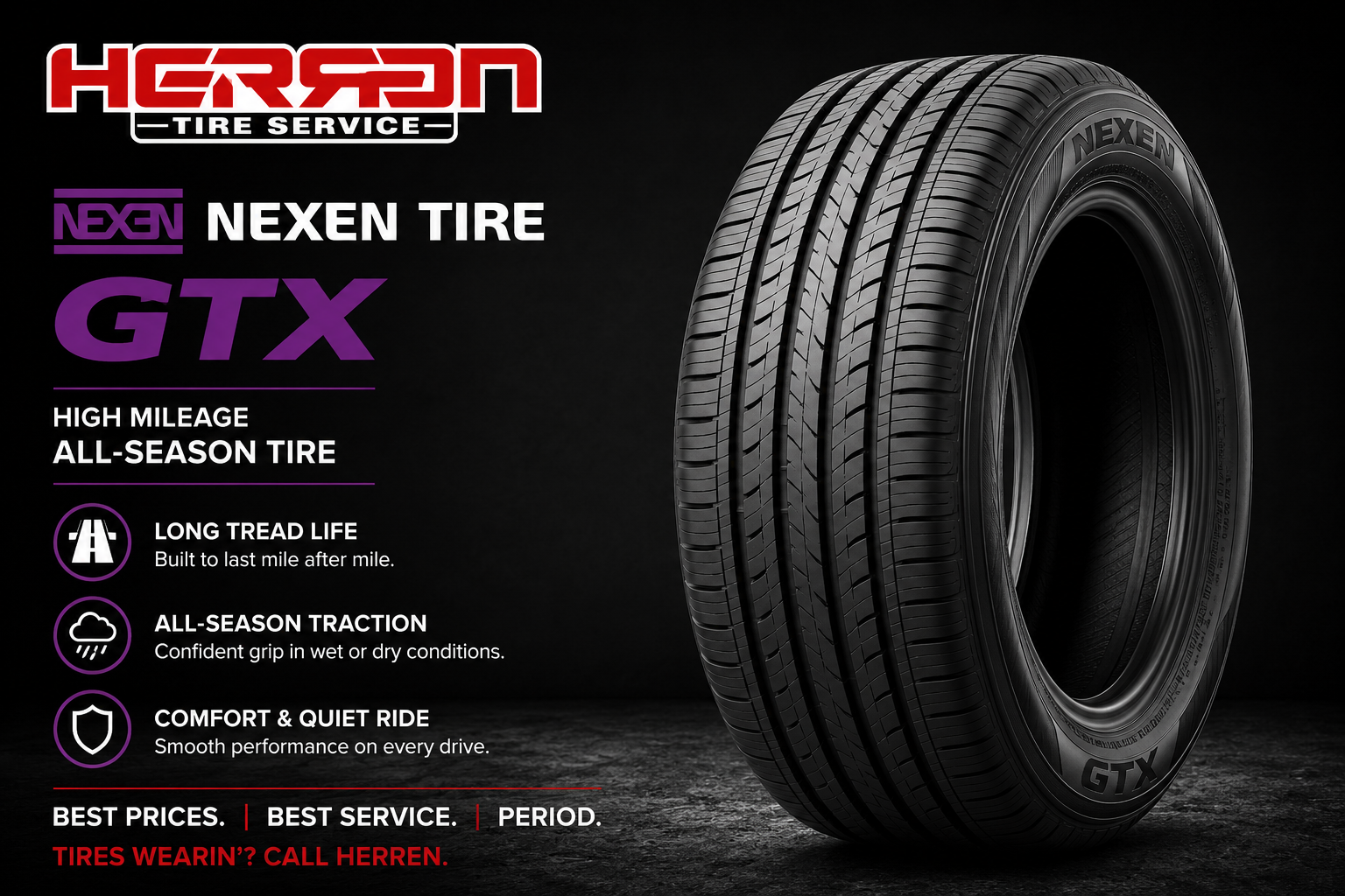 Choose the right tires for your vehicle online with Herren Tire