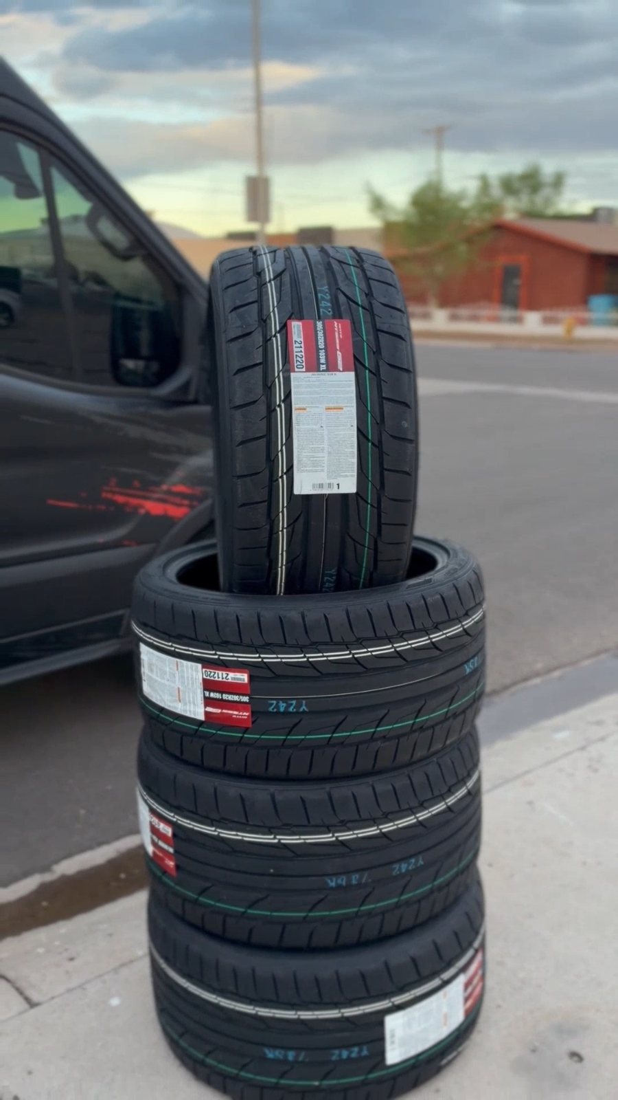 New performance tires delivered to the customer
